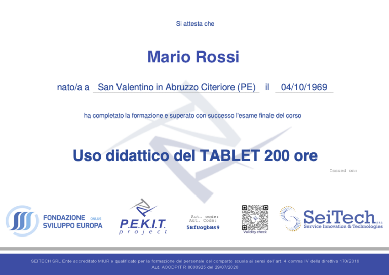 Corso Uso didattico del TABLET